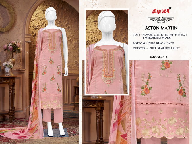 Aston Martin 2854 By Bipson Roman Silk Embroidery Dress Material Wholesale Shop In Surat